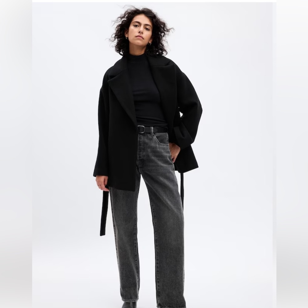 NWT wool short wrap coat